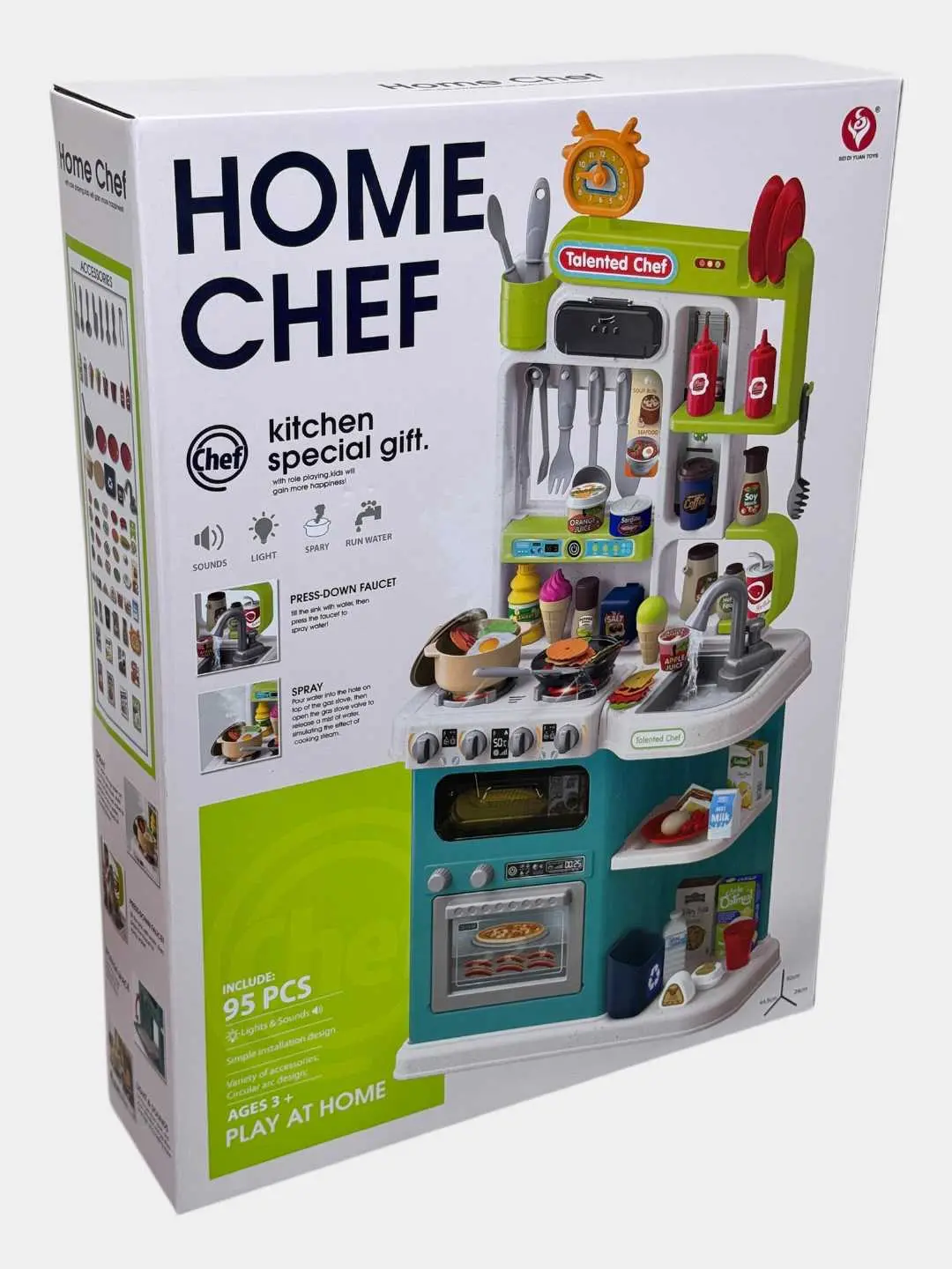 Детская игровая кухня Home Chef высота 79 см, свет, звук, вода из крана, холодный пар