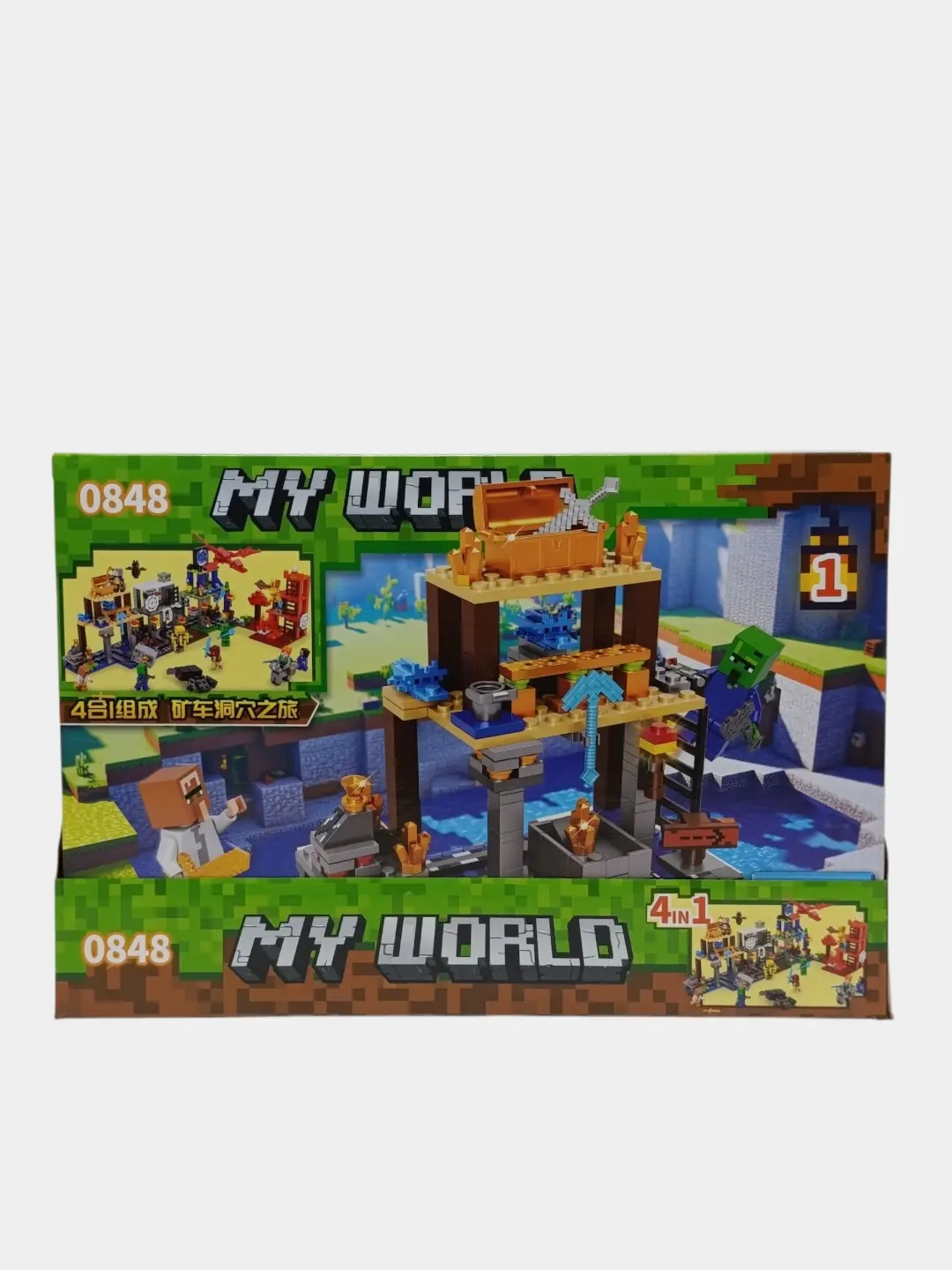 Конструктор Майнкрафт My World Шахта 4 в 1 с фигурками, игровой набор для детей