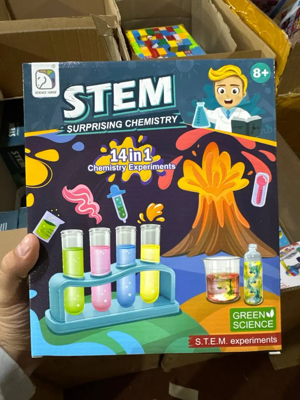 Детский научный набор STEM 14 в 1, Лаборатория химии и опытов Science Horse, Для детей от 8 лет